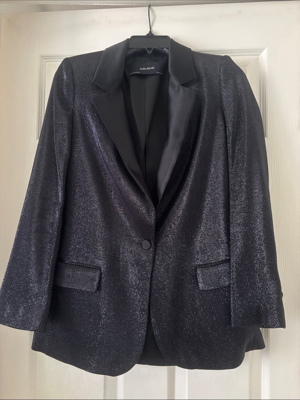 Zara Shimmery Black Evening Blazer